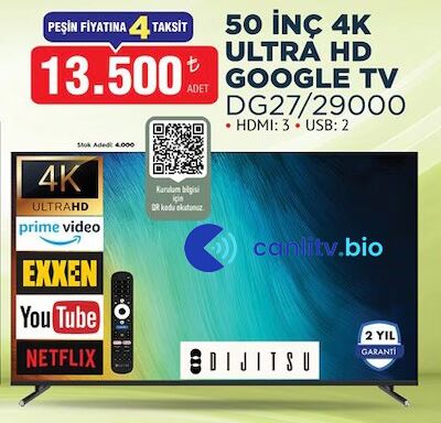 Dijitsu 50 DG 27000 İncelemesi: BİM’de 13.500 TL’ye Google TV Fırsatı Alınır mı?